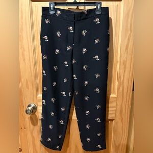 Ann Taylor Pants Floral Elastic Waist Side Piping Ankle women’s S